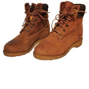 Timberland ankle high leather boots color cognac size 6